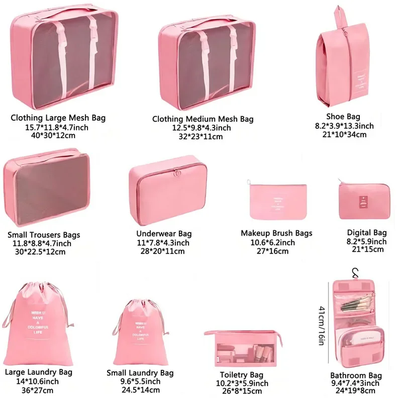 8/9/10/11 Pcs Set Travel Organ - đánh giá và giá Shoe Bag Dust